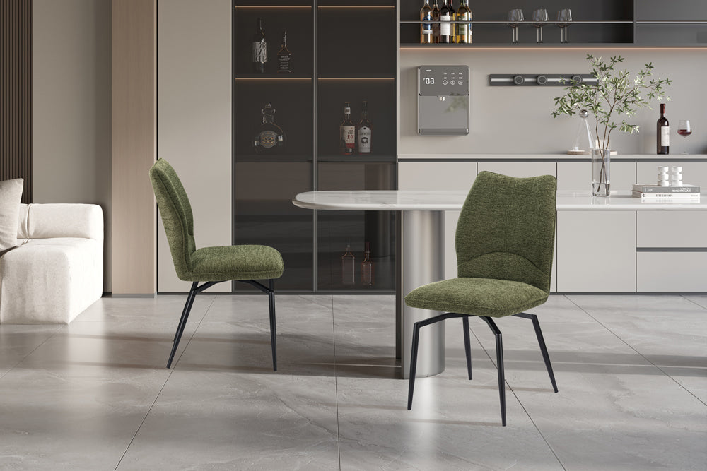 Chaise Lara pivotante Tissu Vert