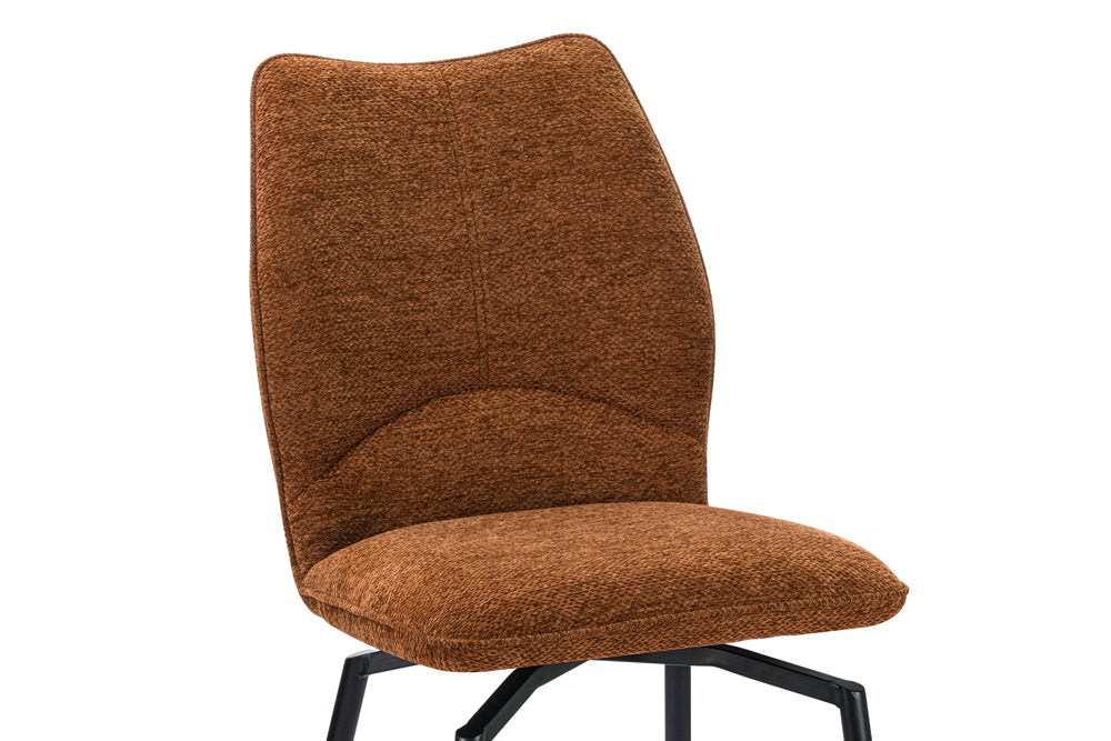 Chaise Lara pivotante Tissu Rouille