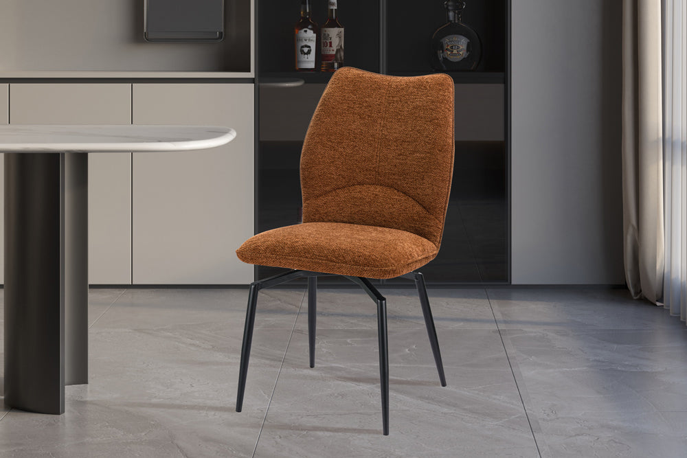 Chaise Lara pivotante Tissu Rouille