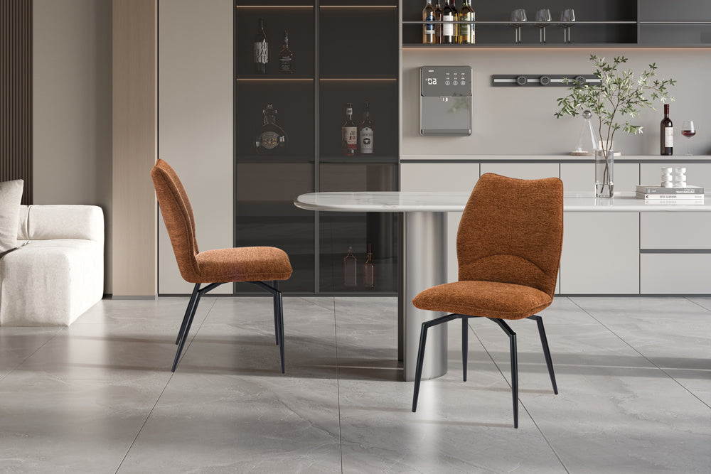 Chaise Lara pivotante Tissu Rouille