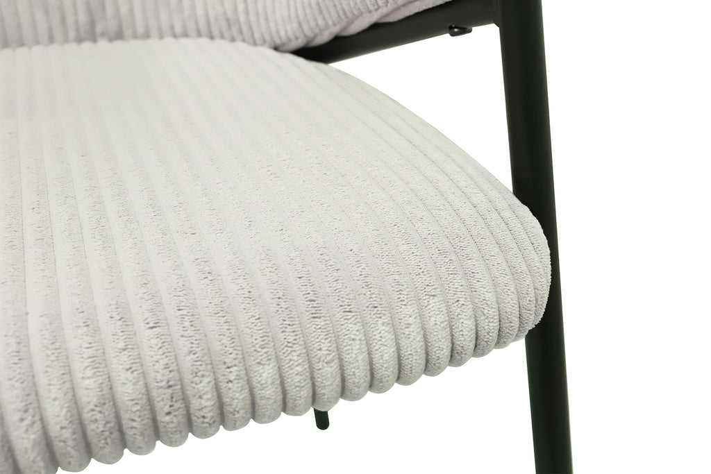 Chaise Hugo velours côtelé Gris clair