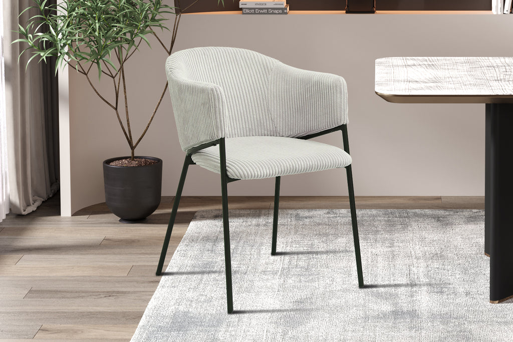 Chaise Hugo velours côtelé Gris clair