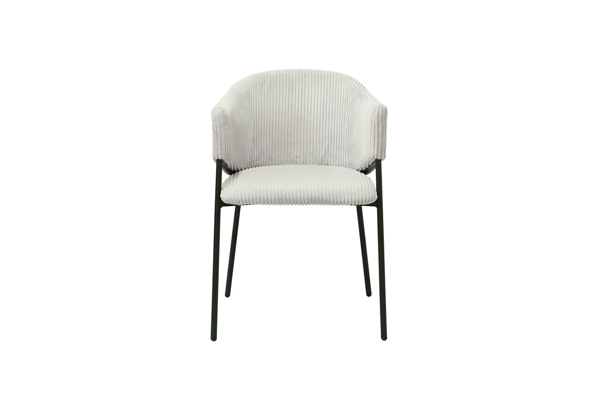 Chaise Hugo velours côtelé Gris clair