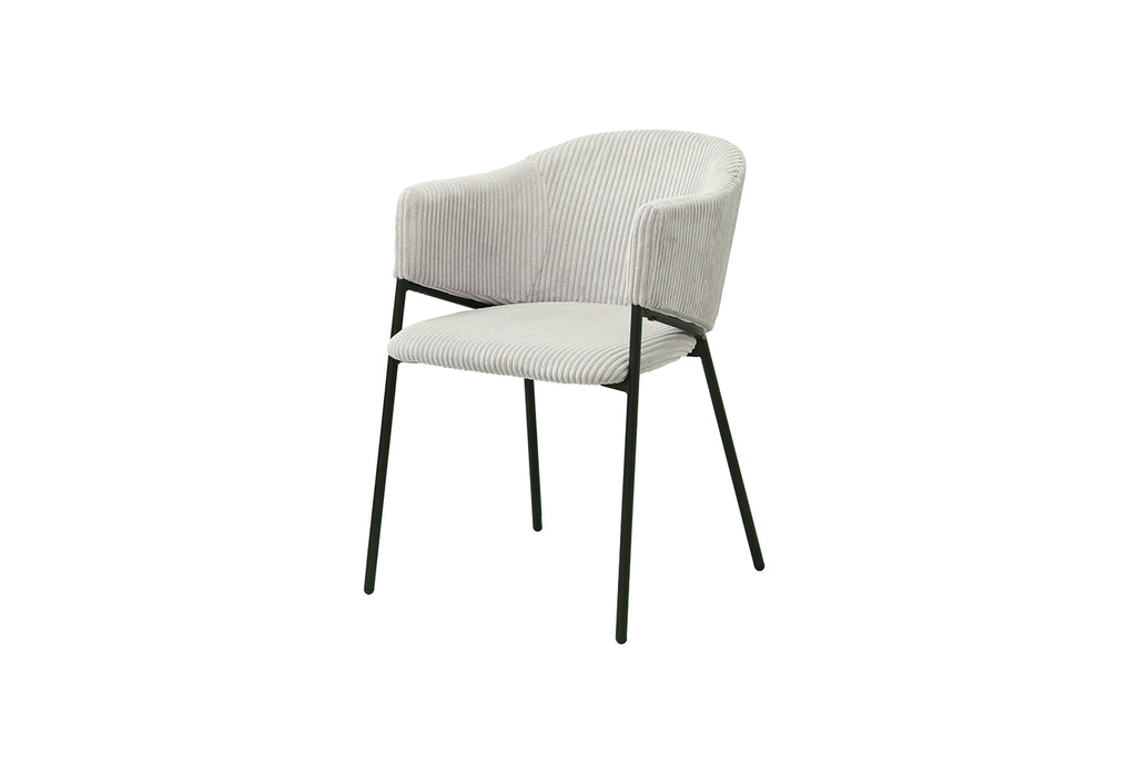 Chaise Hugo velours côtelé Gris clair
