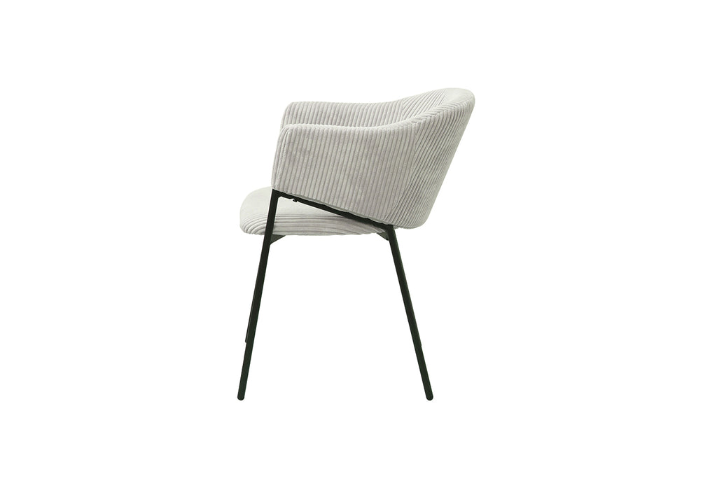 Chaise Hugo velours côtelé Gris clair