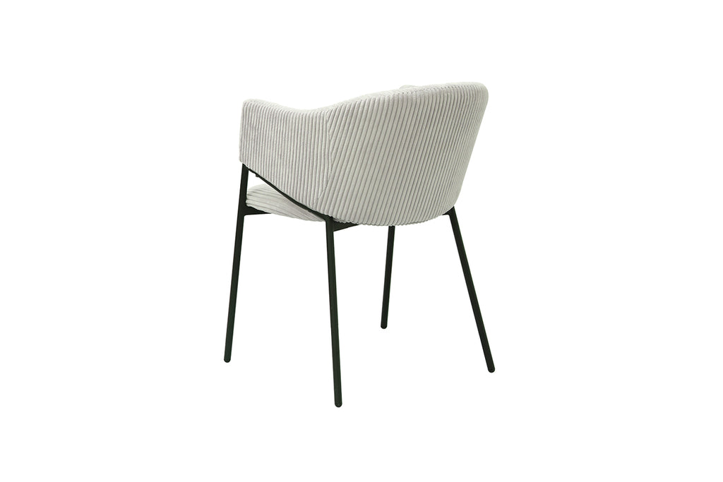 Chaise Hugo velours côtelé Gris clair
