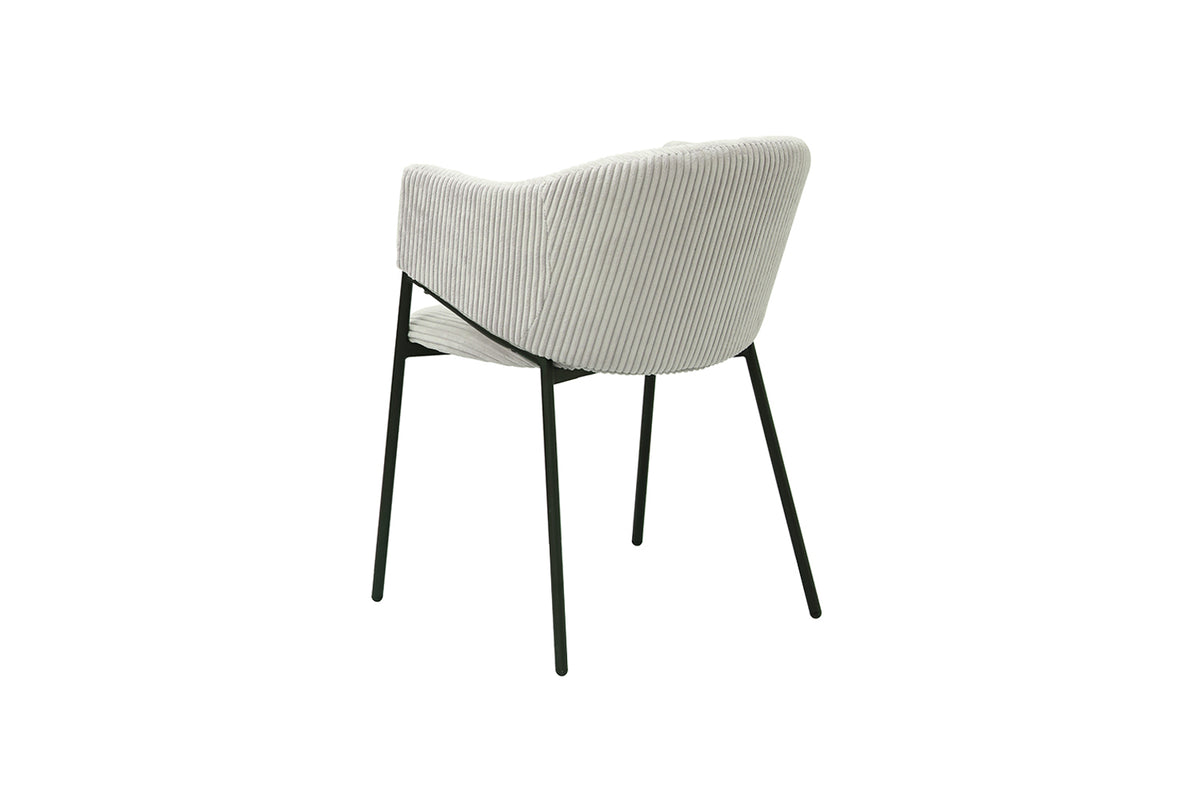 Chaise Hugo velours côtelé Gris clair