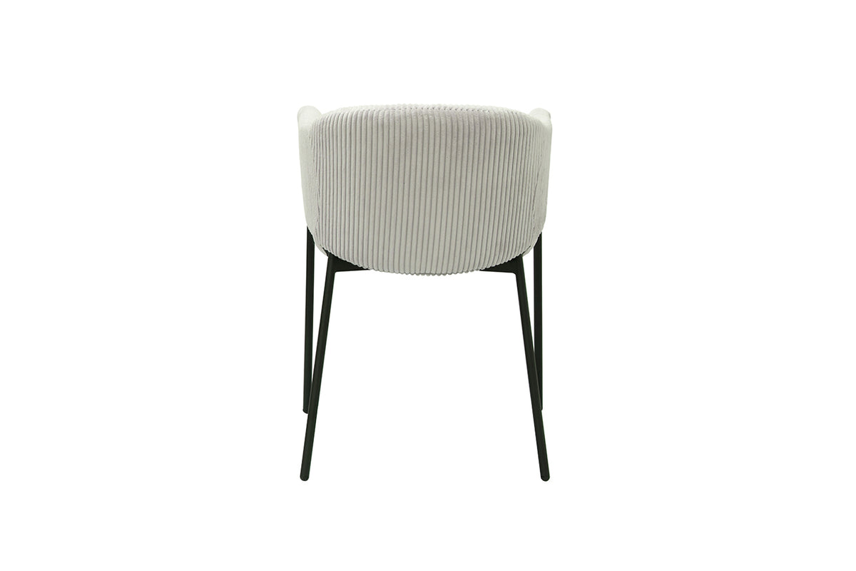 Chaise Hugo velours côtelé Gris clair
