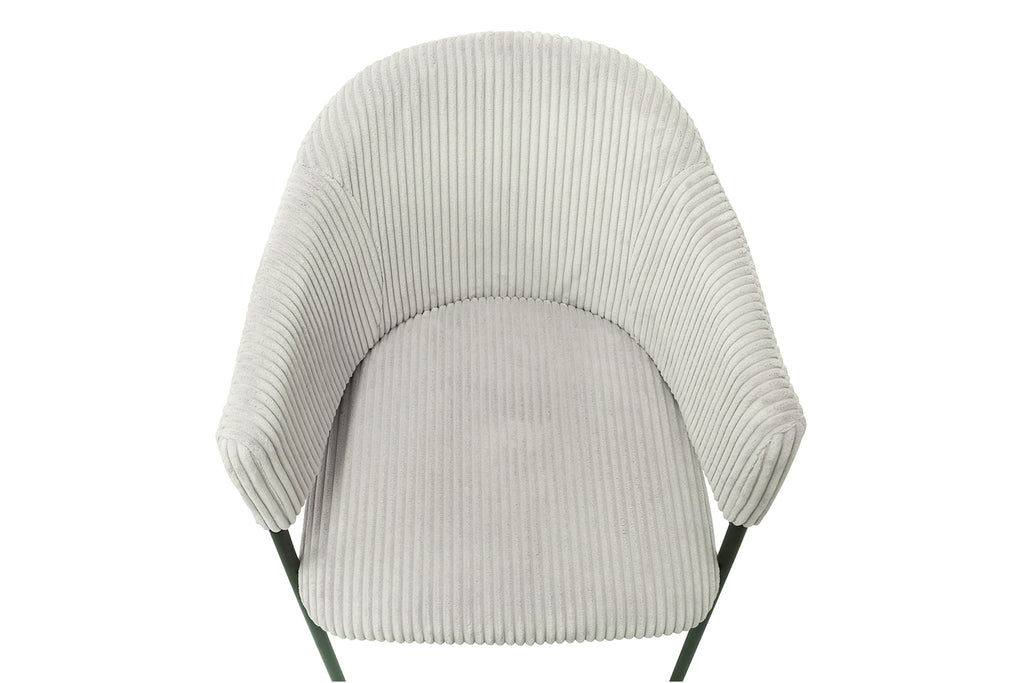 Chaise Hugo velours côtelé Gris clair