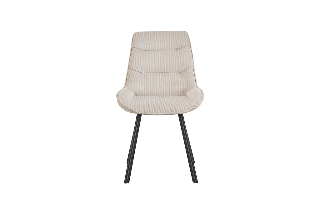 Chaise Amelie velours côtelé Sable