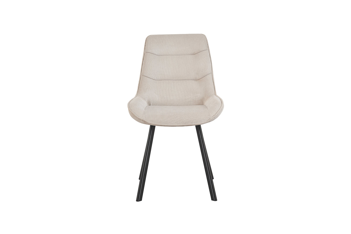 Chaise Amelie velours côtelé Sable