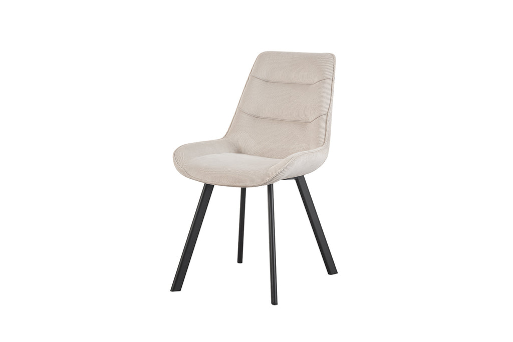 Chaise Amelie velours côtelé Sable
