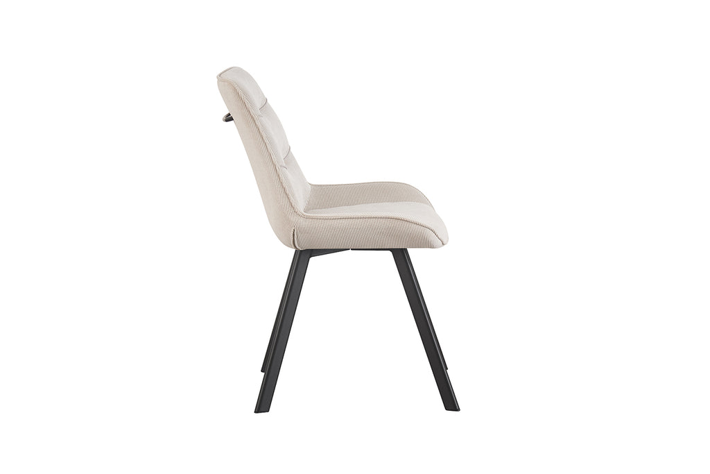 Chaise Amelie velours côtelé Sable
