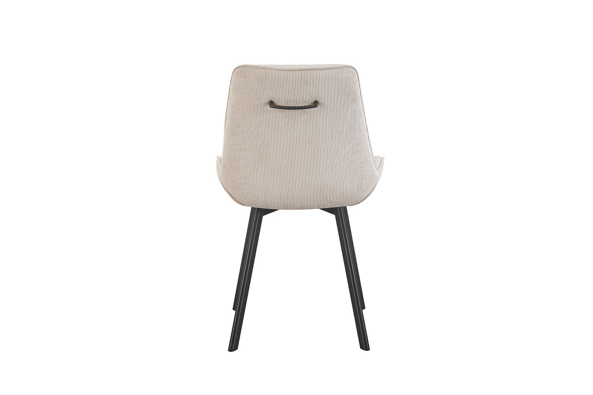 Chaise Amelie velours côtelé Sable