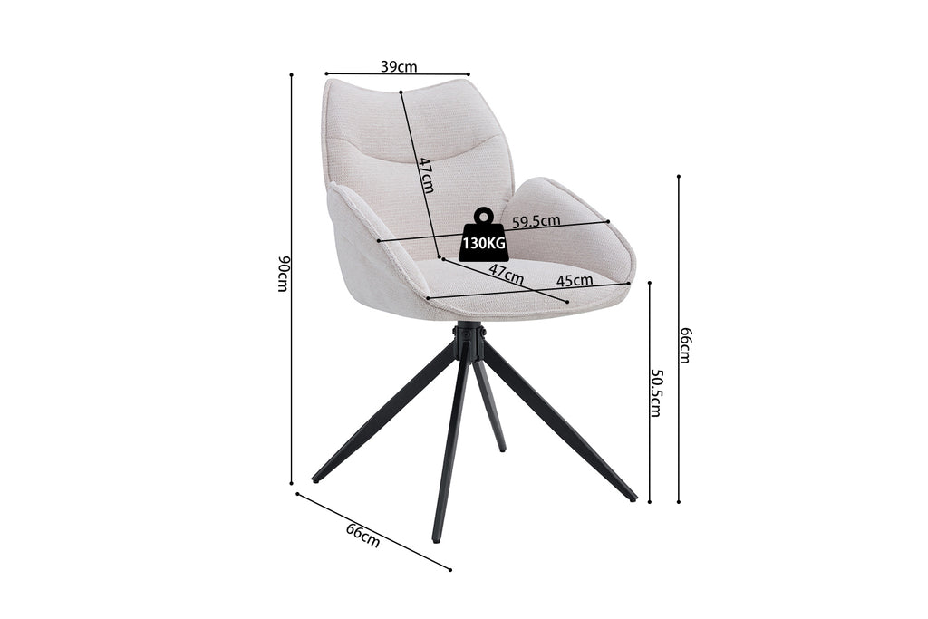 Chaise Mahi pivotante Tissu Beige
