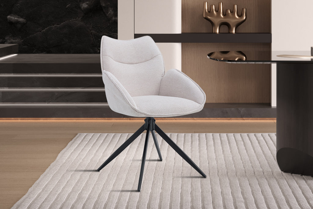 Chaise Mahi pivotante Tissu Beige