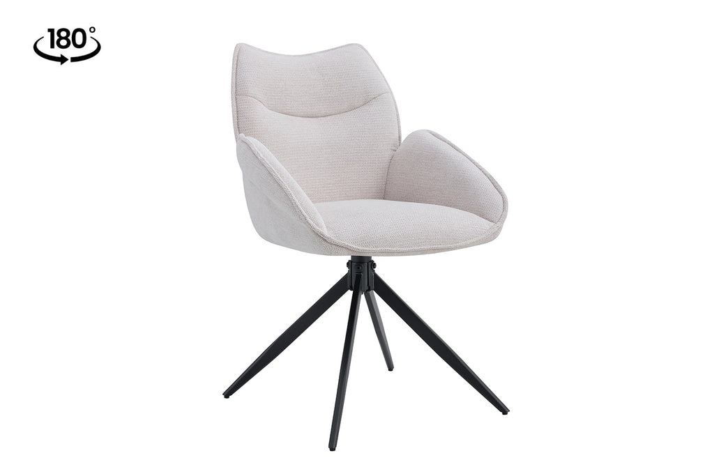Chaise Mahi pivotante Tissu Beige