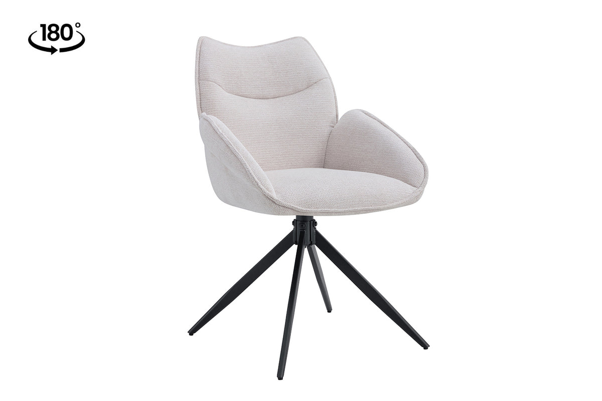 Chaise Mahi pivotante Tissu Beige
