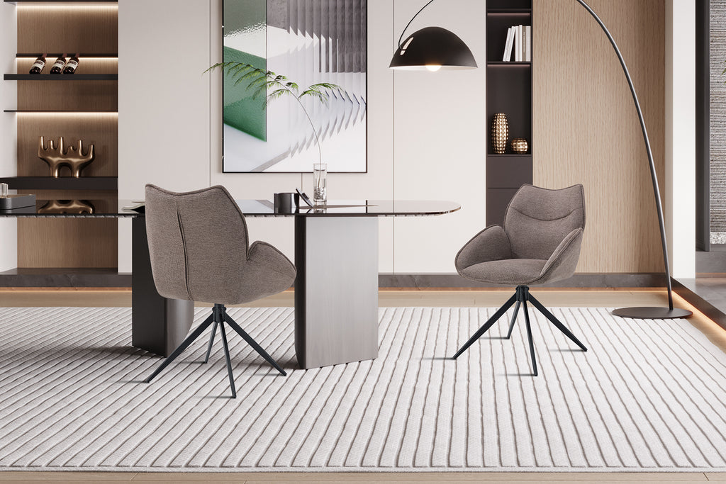 Chaise Mahi pivotante Tissu Poivre
