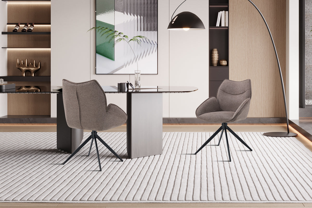 Chaise Mahi pivotante Tissu Poivre