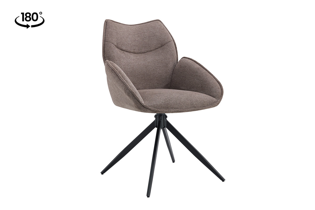 Chaise Mahi pivotante Tissu Poivre