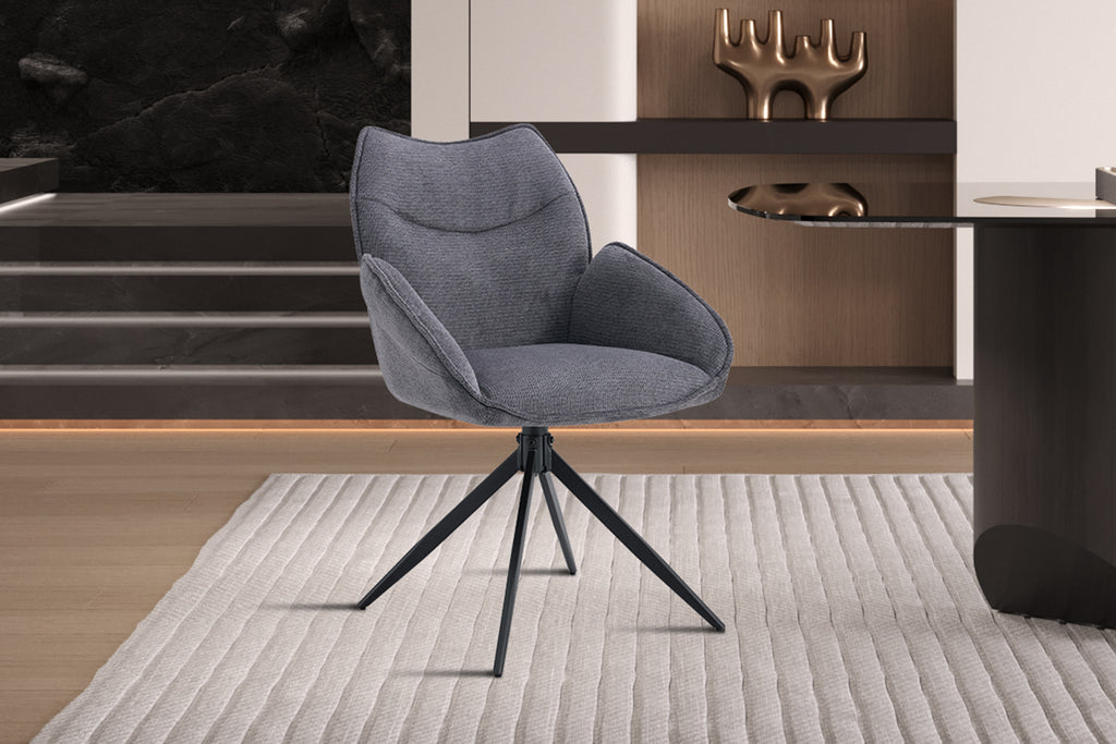 Chaise Mahi pivotante Tissu Gris foncé