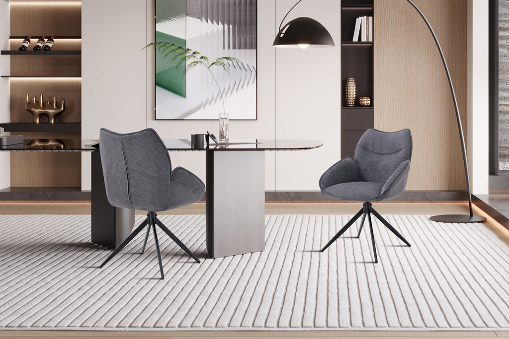 Chaise Mahi pivotante Tissu Gris foncé