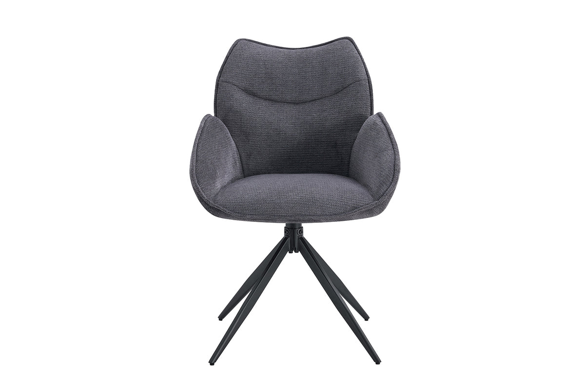 Chaise Mahi pivotante Tissu Gris foncé