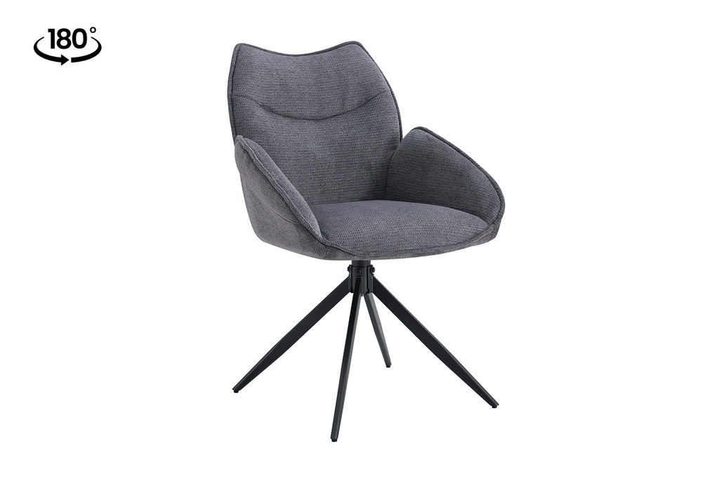 Chaise Mahi pivotante Tissu Gris foncé