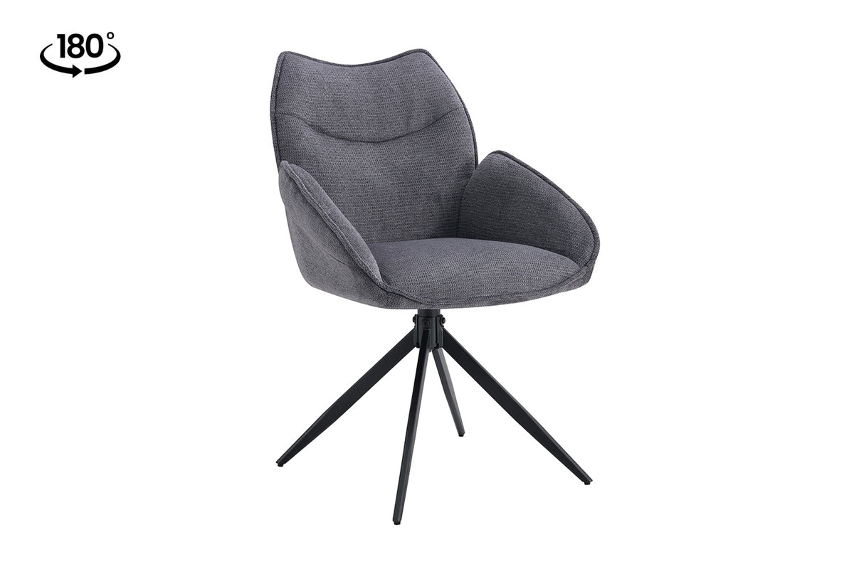 Chaise Mahi pivotante Tissu Gris foncé