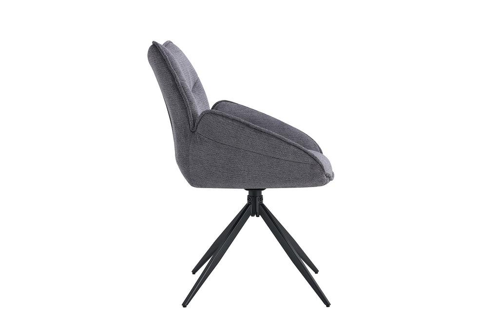 Chaise Mahi pivotante Tissu Gris foncé