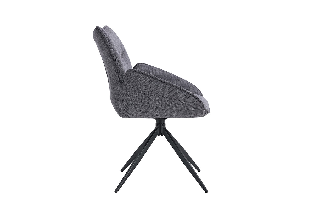 Chaise Mahi pivotante Tissu Gris foncé