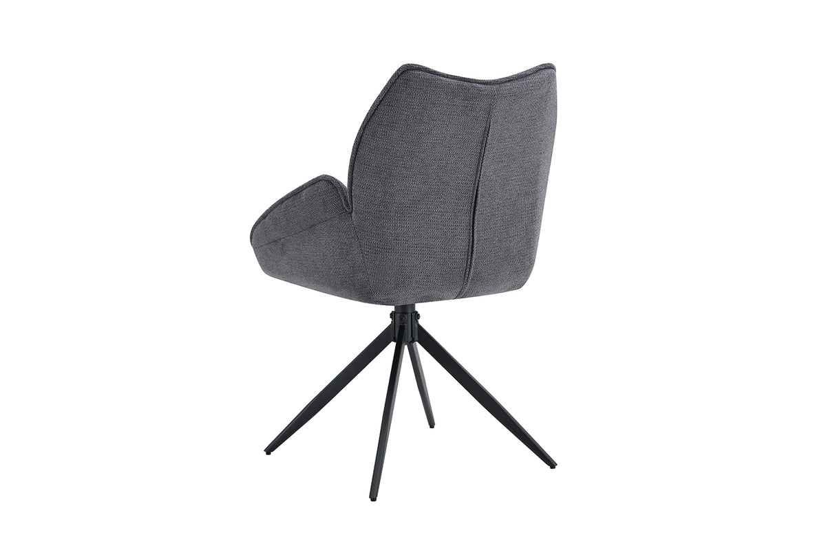 Chaise Mahi pivotante Tissu Gris foncé