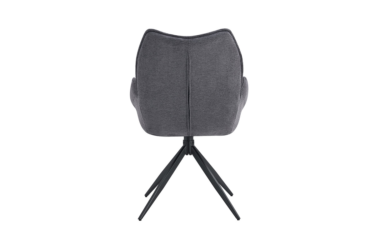 Chaise Mahi pivotante Tissu Gris foncé
