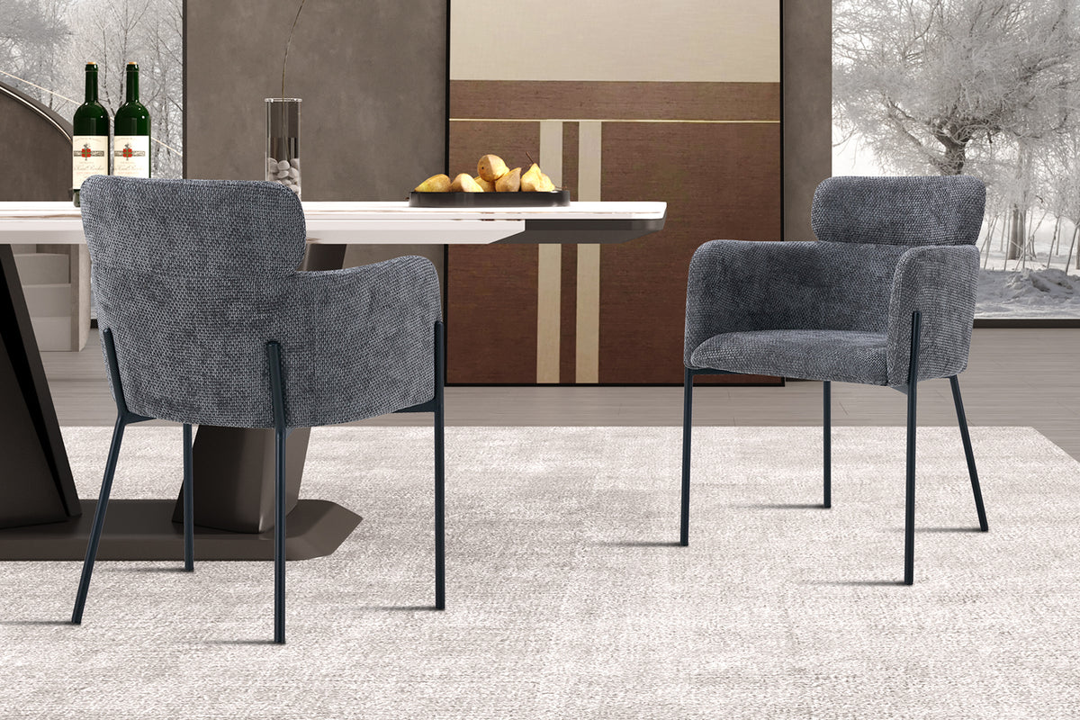 Chaise Naomi Tissu Gris
