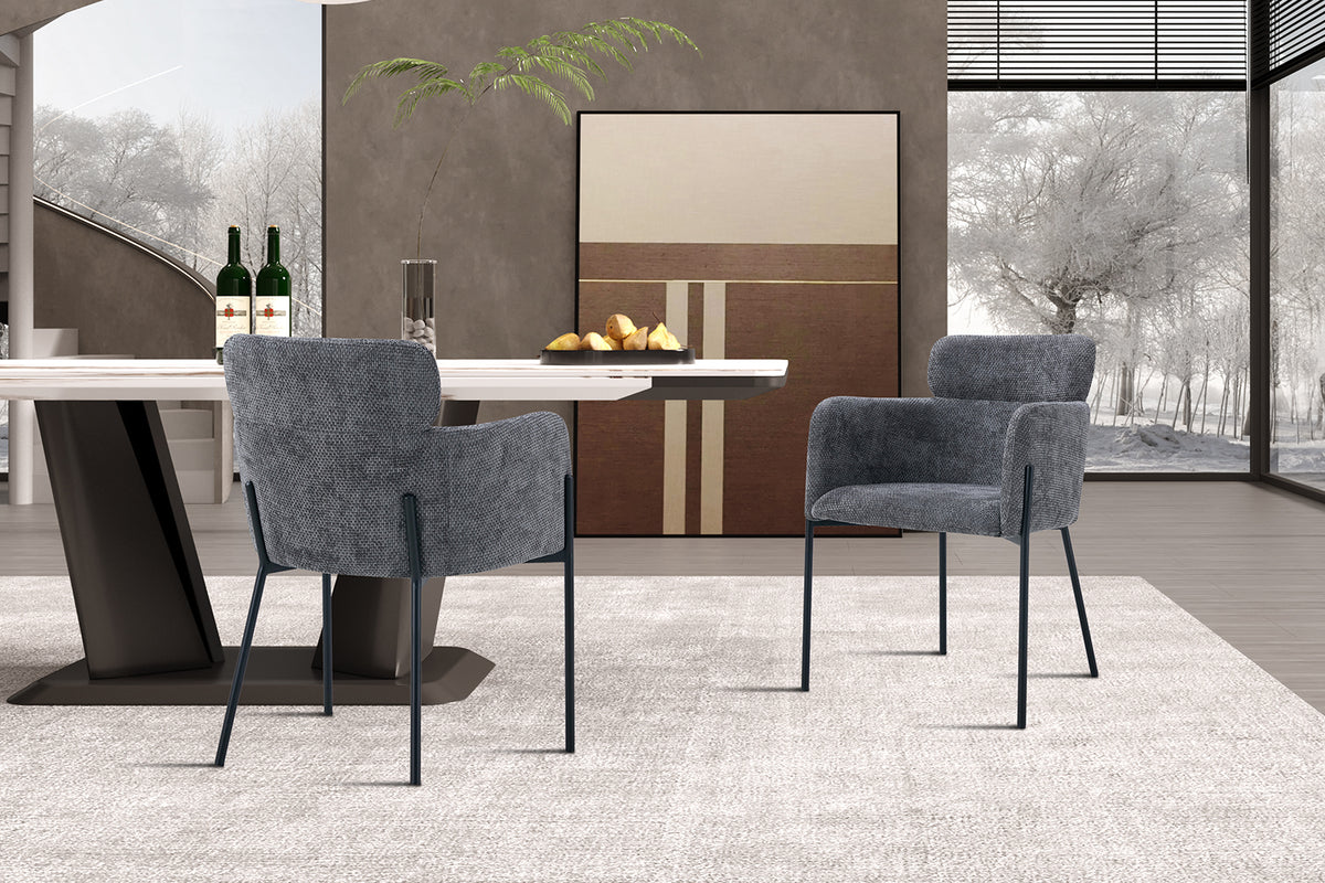 Chaise Naomi Tissu Gris