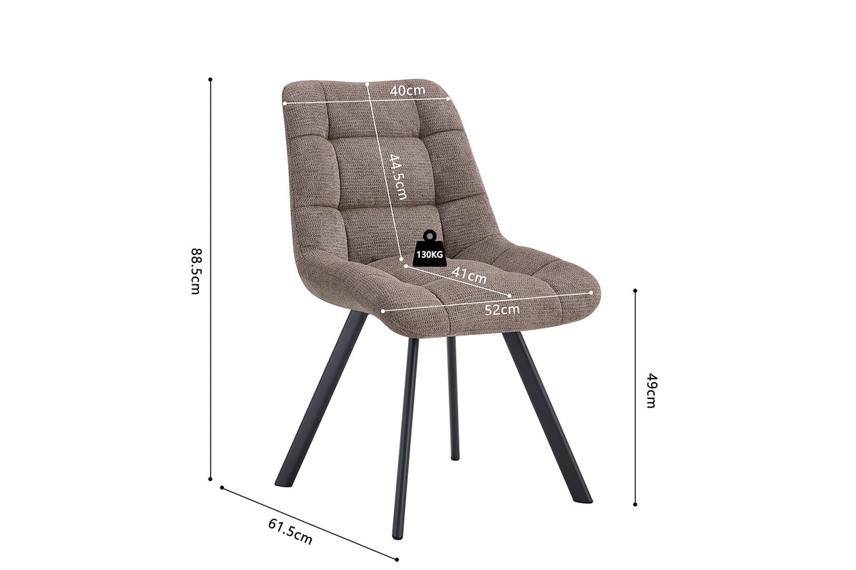 Chaise Lizzy Tissu Poivre