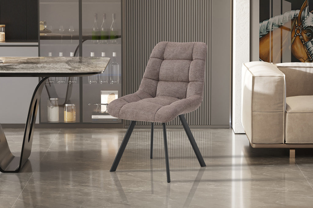 Chaise Lizzy Tissu Poivre