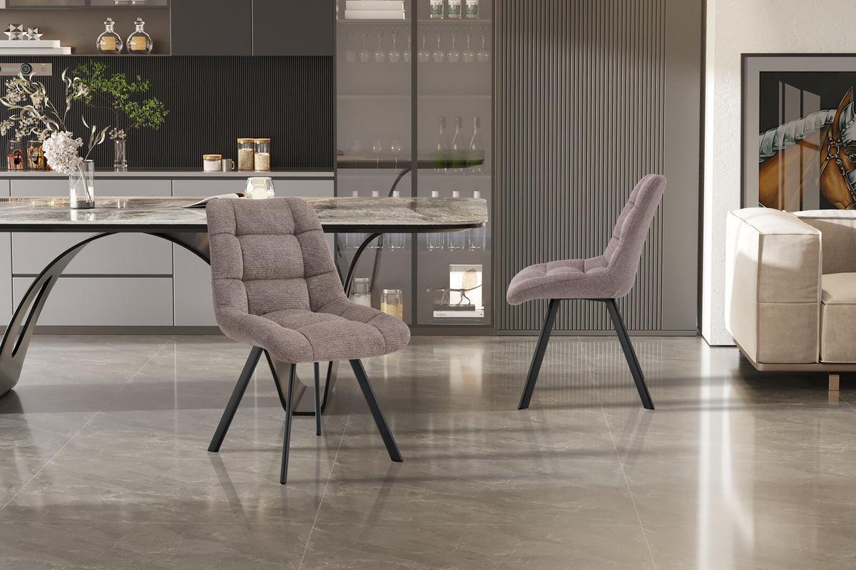 Chaise Lizzy Tissu Poivre