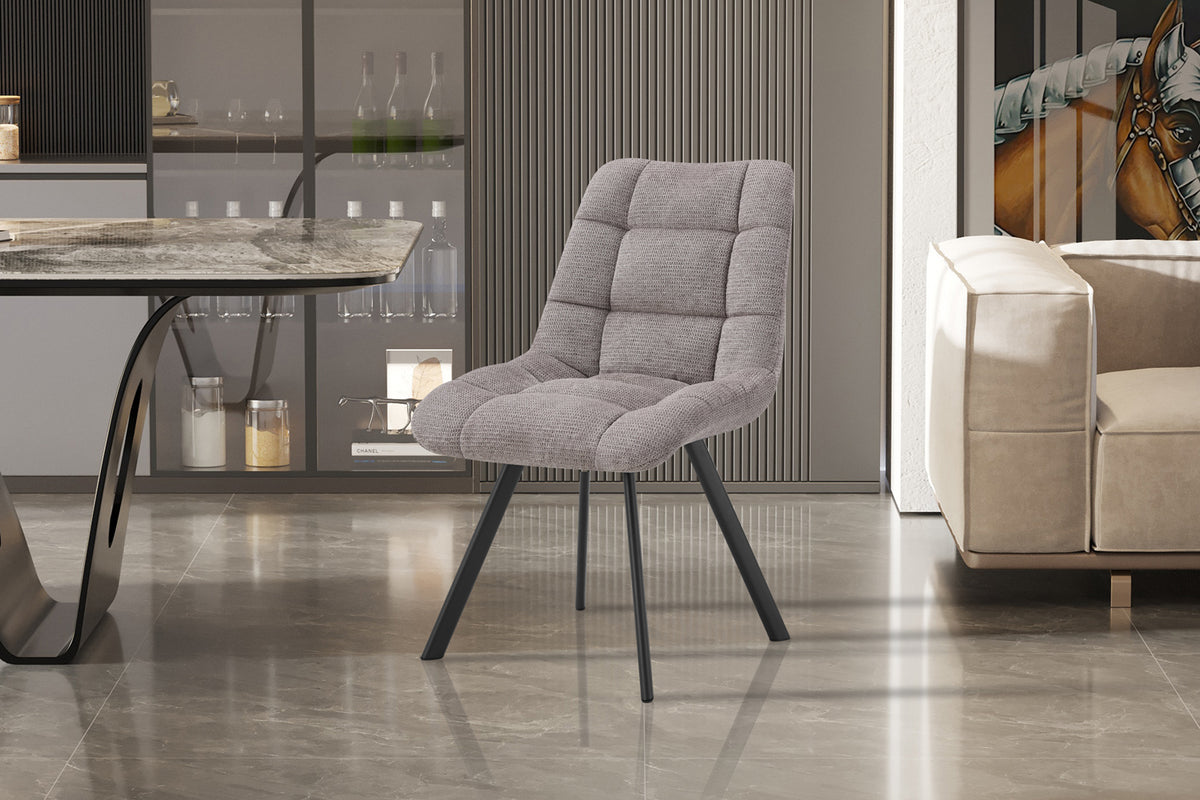 Chaise Lizzy Tissu Gris clair