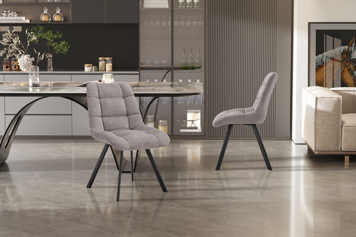 Chaise Lizzy Tissu Gris clair