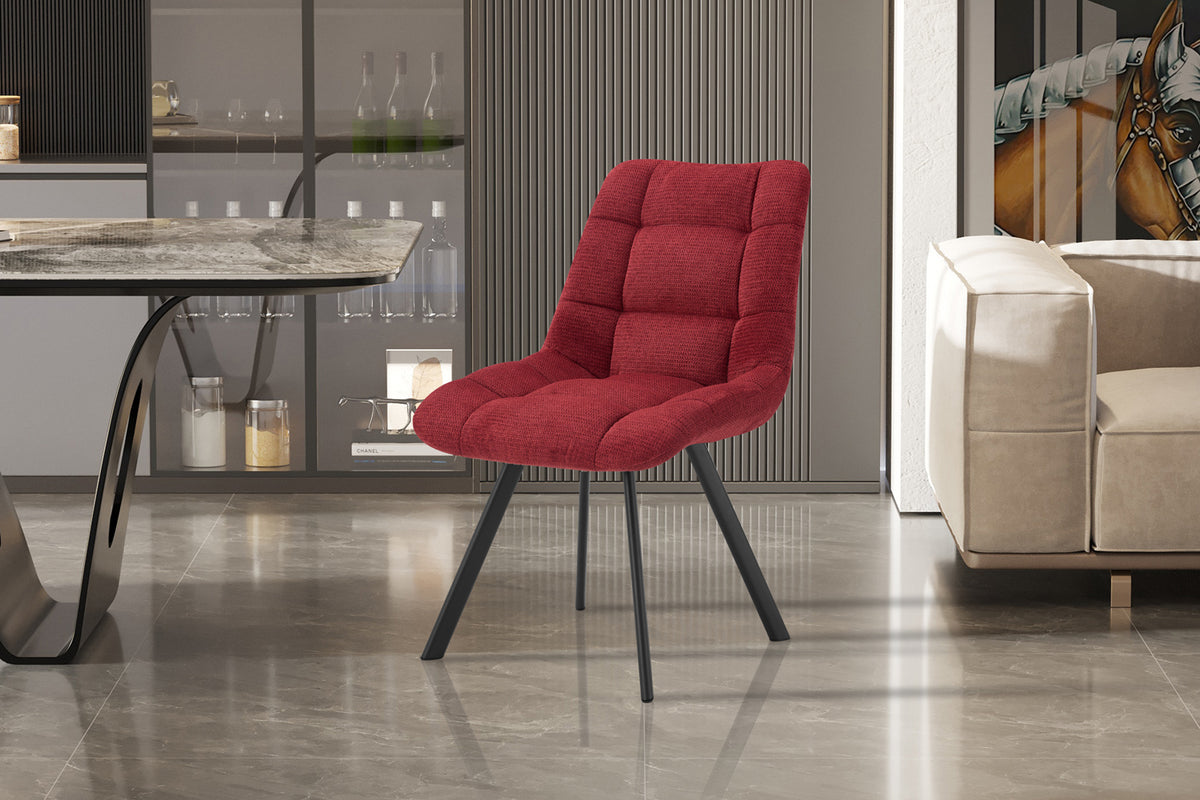 Chaise Lizzy Tissu Rouge