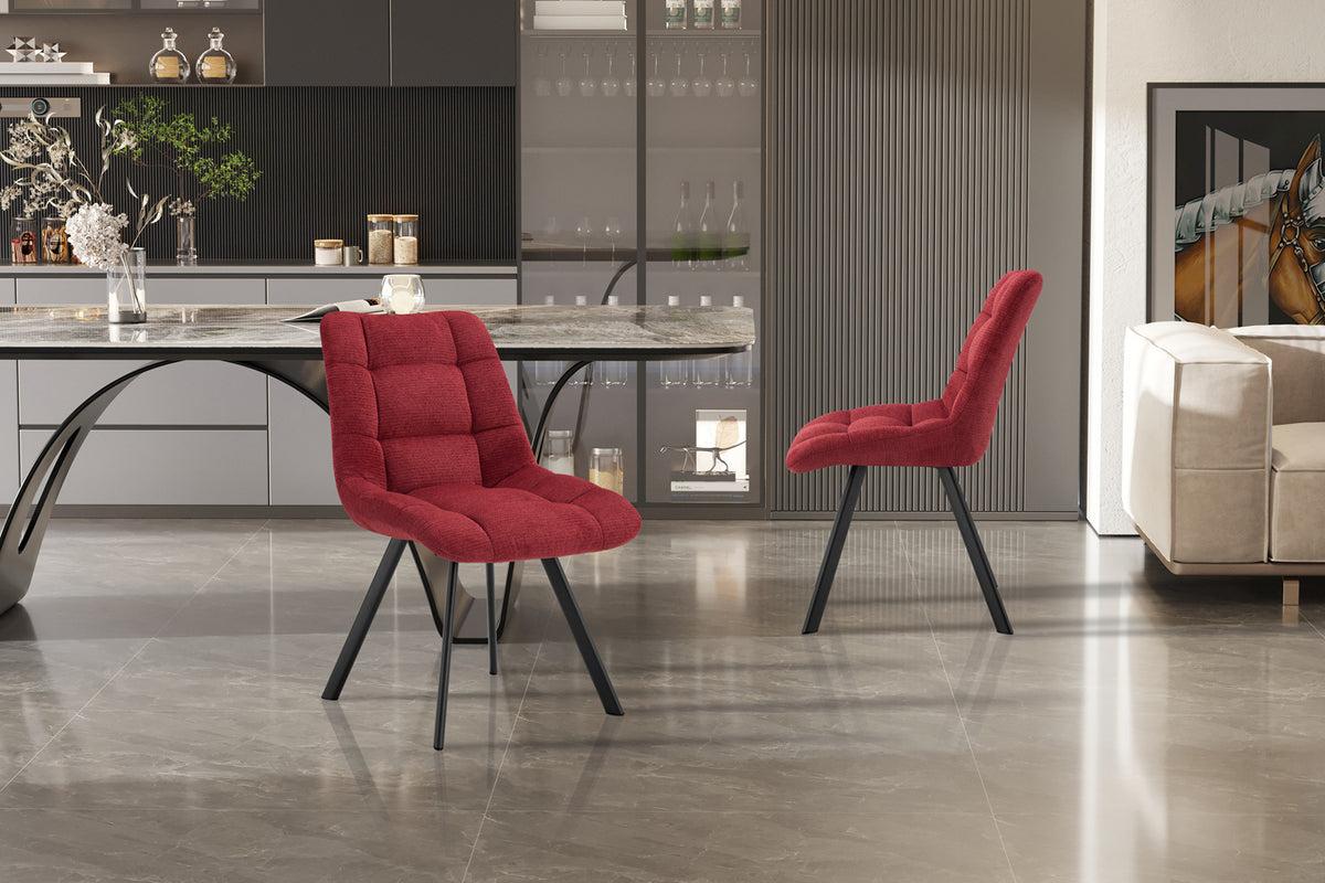 Chaise Lizzy Tissu Rouge
