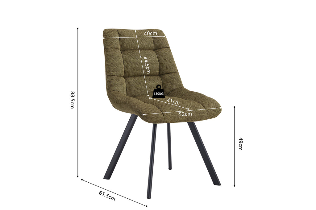 Chaise Lizzy Tissu Vert