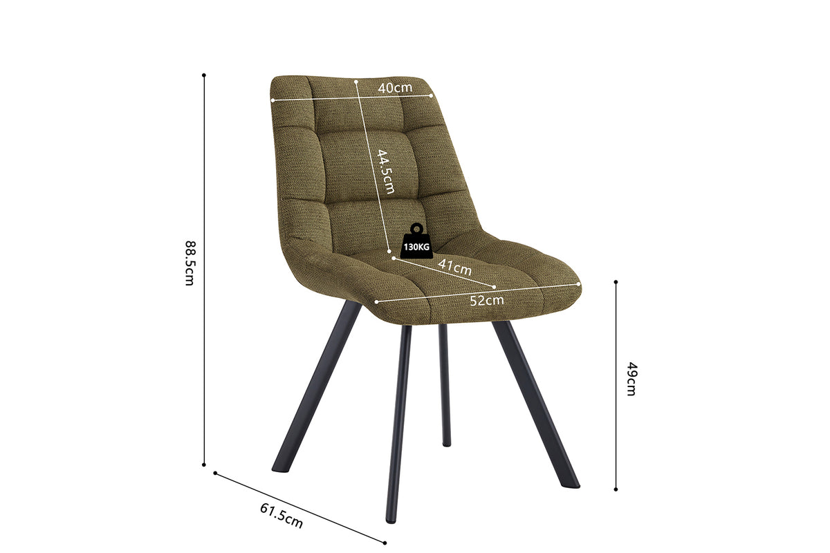 Chaise Lizzy Tissu Vert