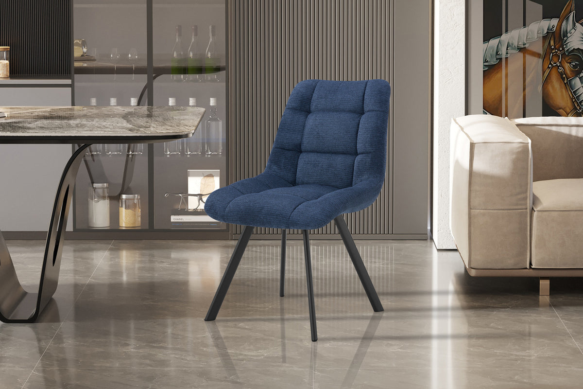 Chaise Lizzy Tissu Bleu