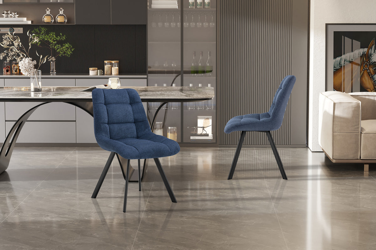Chaise Lizzy Tissu Bleu