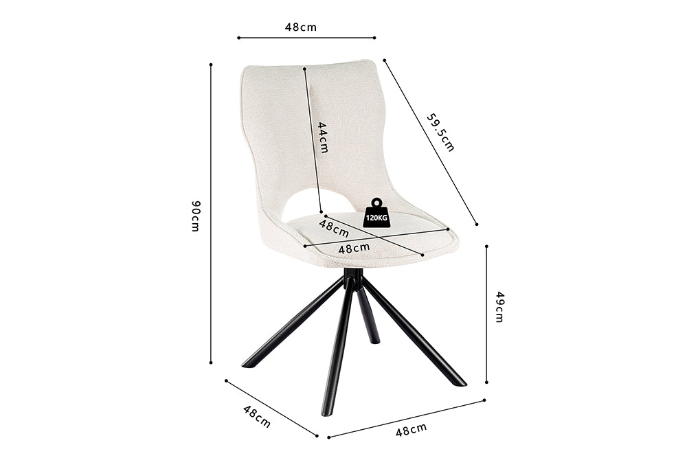 Chaise Mori pivotante Tissu Beige
