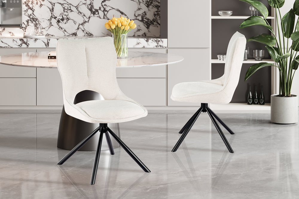 Chaise Mori pivotante Tissu Beige