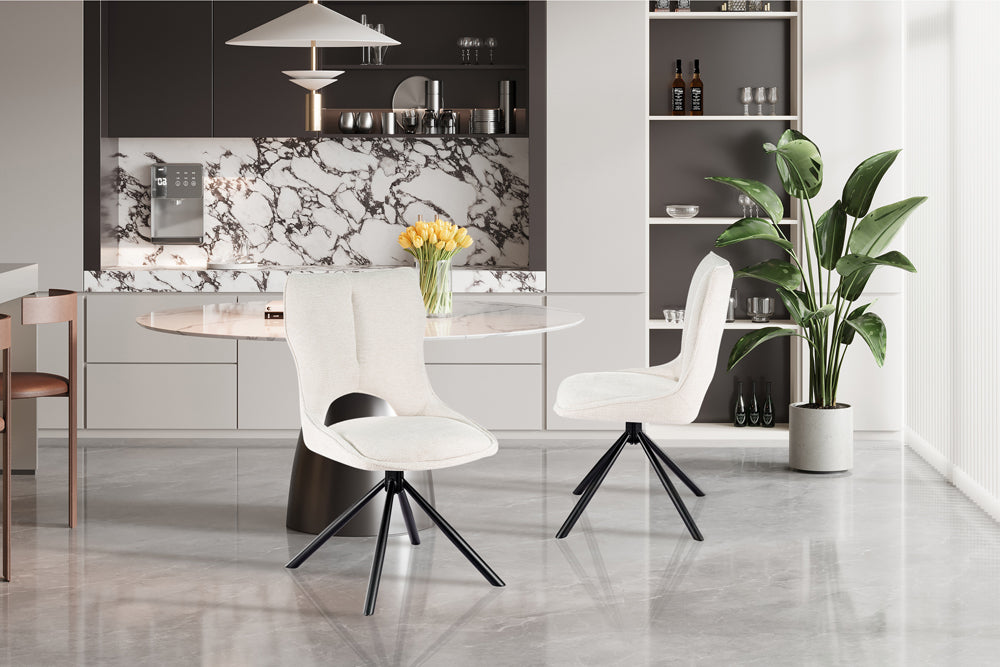 Chaise Mori pivotante Tissu Beige